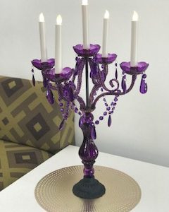 Centrepiece - Purple Candelabra