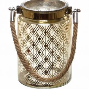Lantern - Glass Gold Art Deco