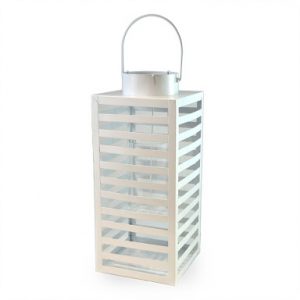 Lantern White Metal Lge
