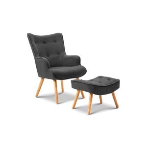 Lansar Chair and Ottoman - Grey