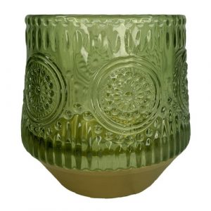 Votive - Green & Gold Glass