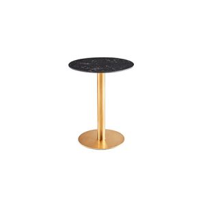 Elegance Cafe Table - Gold/Black Marble