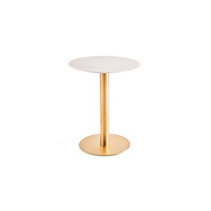 Elegance Cafe Table - Gold/White Marble