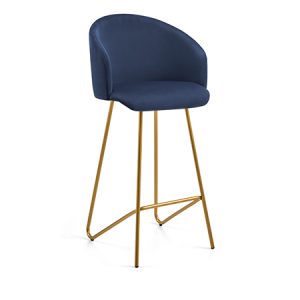 Elegance Bar Stool High-Back Stool - Royal Blue